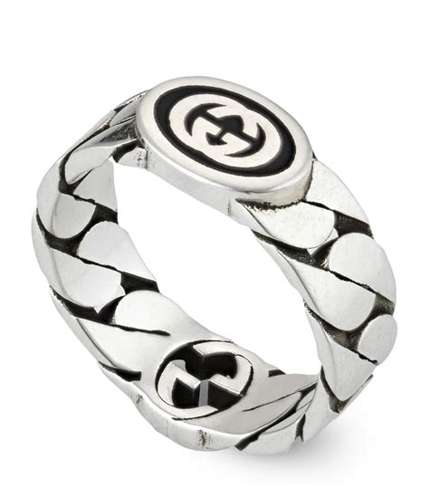 interlocking g ring in silver gucci